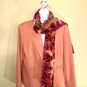 Salmon colored Kasper blazer size 14- scarf included
